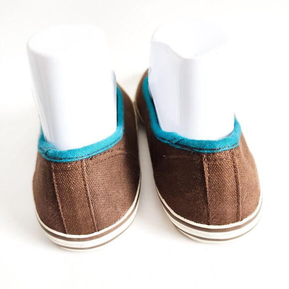 90's Y2K dELiA's Brown Blue Trim Bow Ballet Flats Corley Vegan Size 8 Coquette - Picture 8 of 11